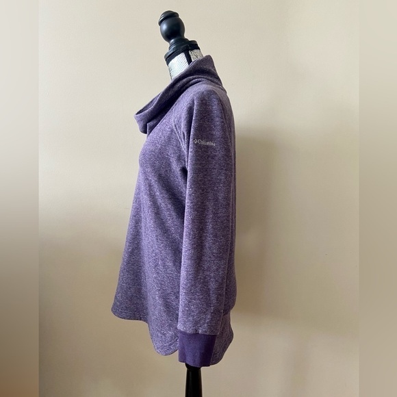 Columbia Cowl Neck Pullover Size Medium Purple Heather - Picture 3 of 15